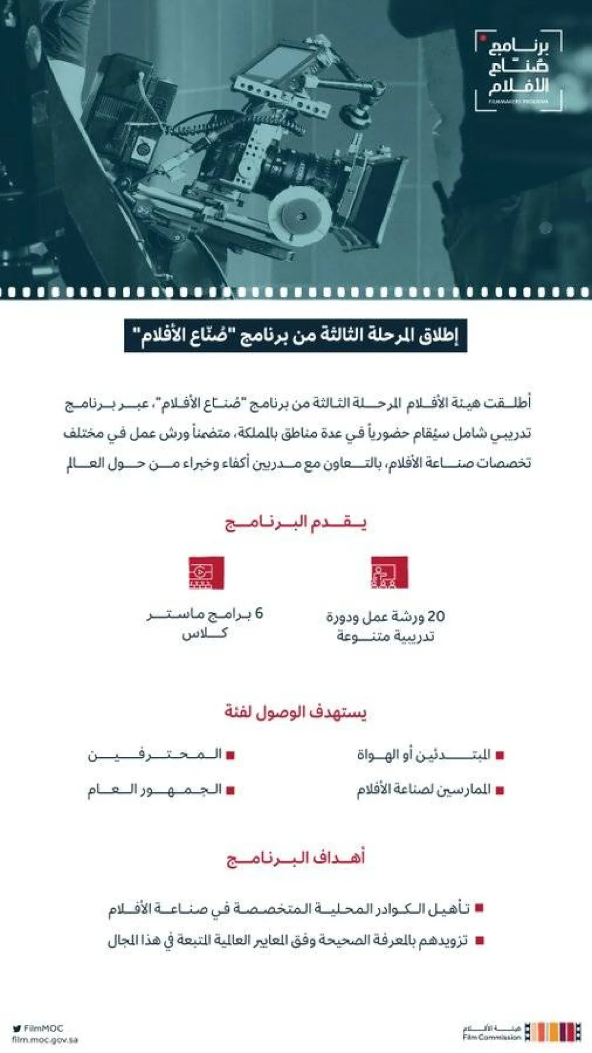 هيئة الأفلام تطلق المرحلة الثالثة من برنامج صُنّاع الأفلام