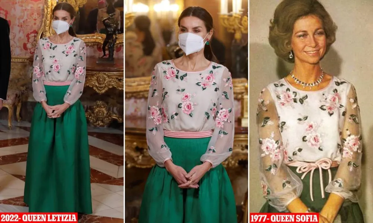 Queen Letizia ترتدي فستان حماتها Queen Sofia- الصورة من موقع دايلي مايل