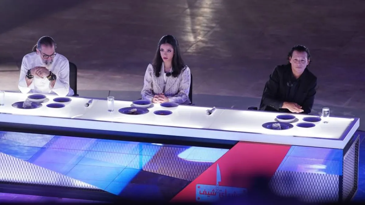 منى موصلي والشيف مارون شديد والشيف بوبي شين في منافسات توب شيف في موسمه الخامس في النهائيات - الصورة من المسؤول الإعلامي لمجموعة الـmbc