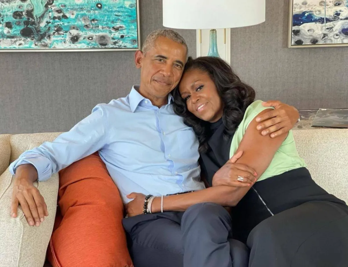 باراك أوباما وزوجته 