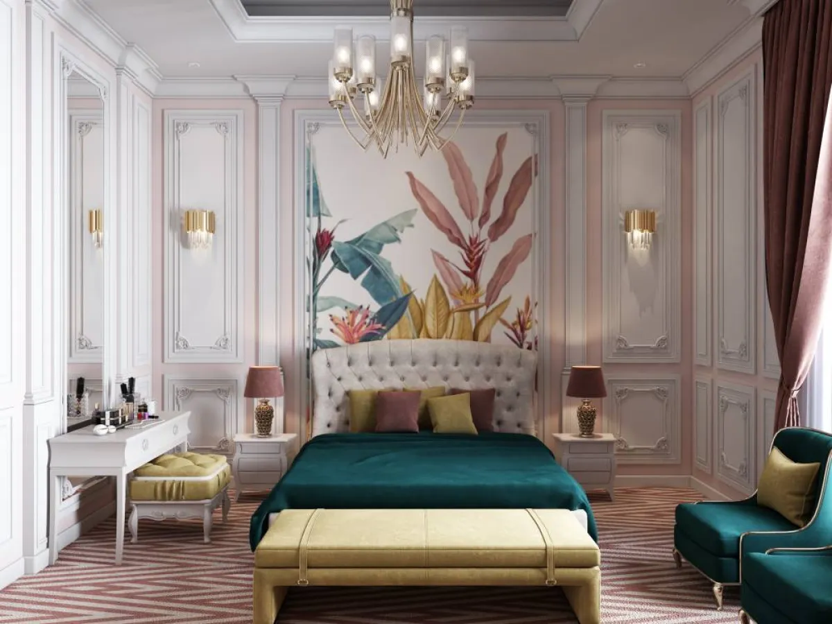 ورق جدران مطبوع بالزهور