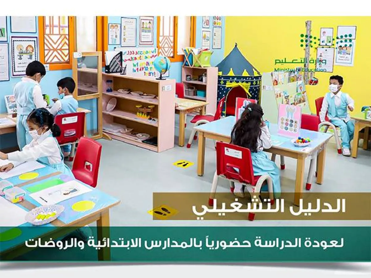 الأدلة التشغيلية للعودة الحضورية للمرحلتين الابتدائية ورياض الأطفال - الصورة من حساب الوزارة على تويتر
