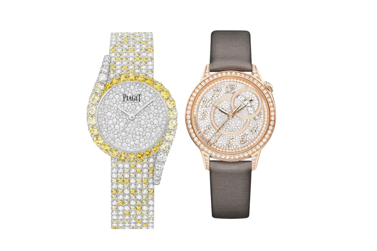 موديلات ساعات يد الماس مزينة بترصيع البافيه  