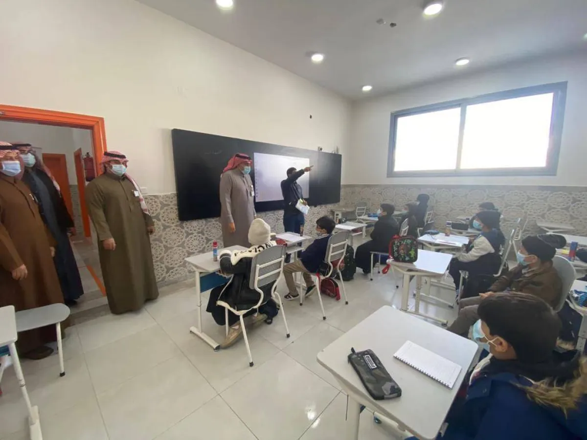  الطلاب في حائل خلال العودة الحضورية - الصورة من حساب إدارة تعليم حائل على تويتر