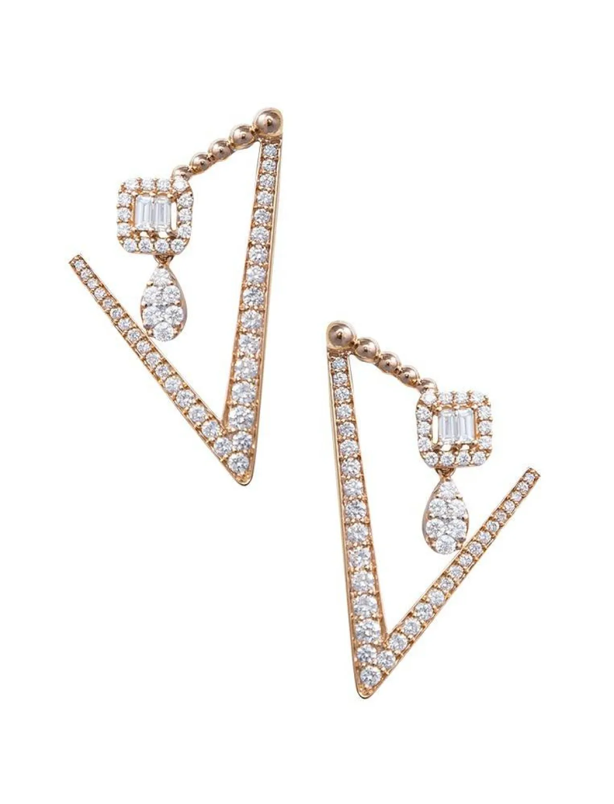 أقراط ألماس مثلثة من W. Salamoon & Sons