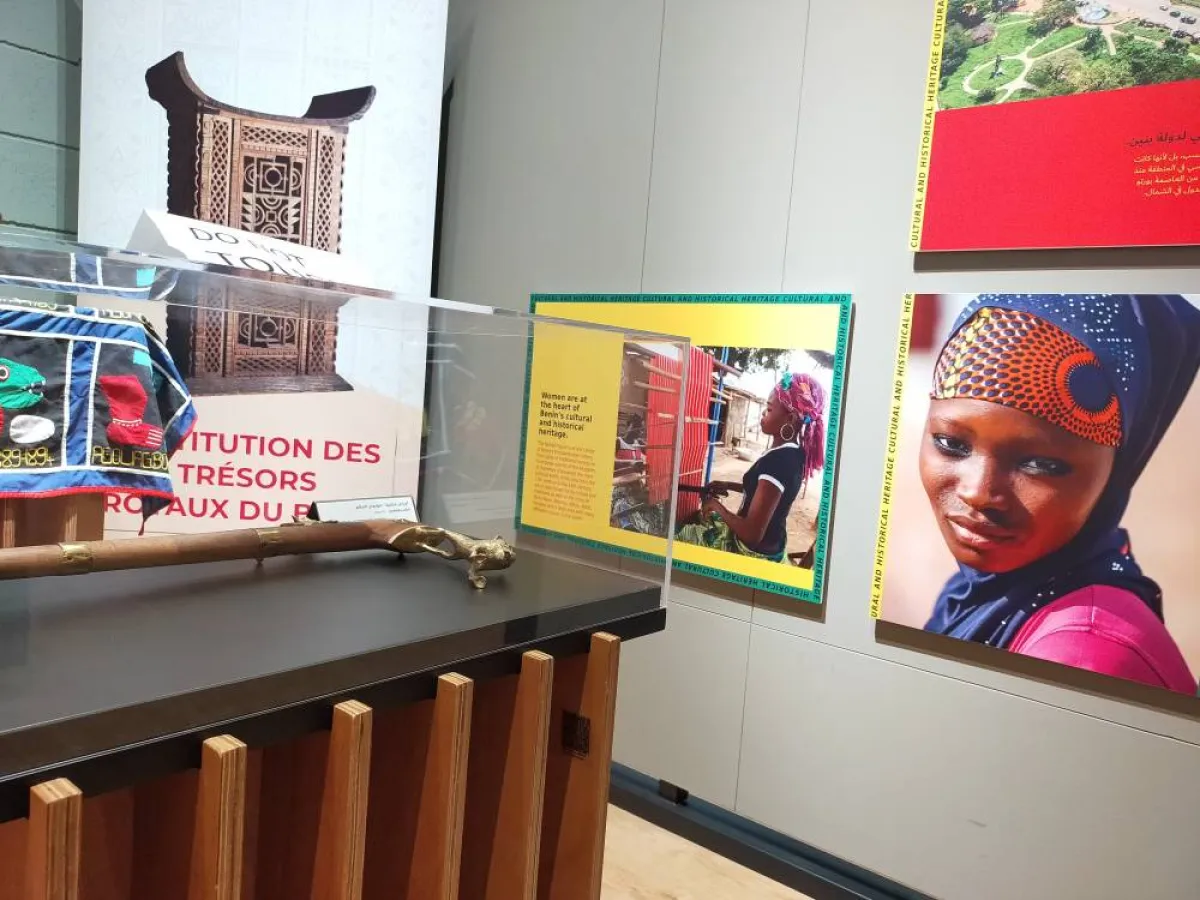 جناح بنين متحف وطني يروي قصص نجاح المرأة البنينية في إكسبو 2020 دبي. الصورة من "وام"