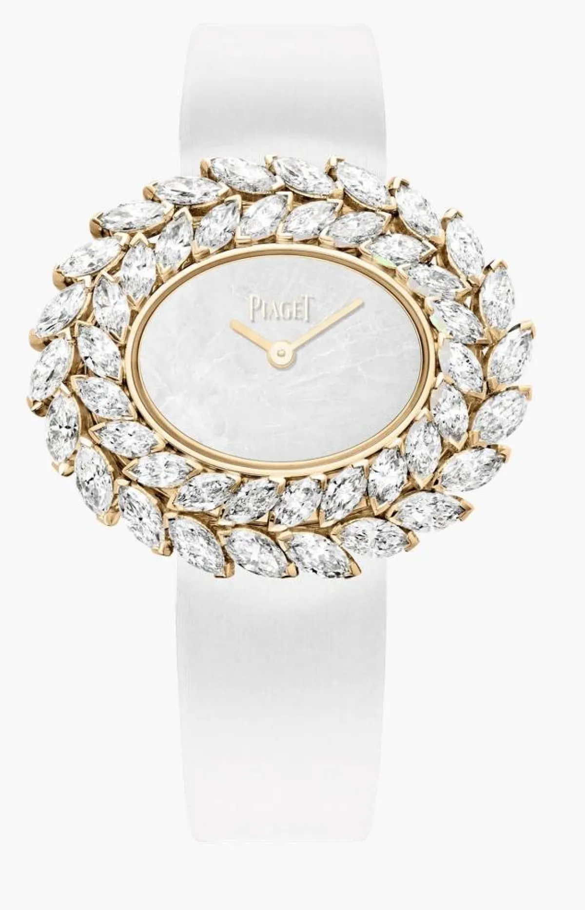 ساعة بسوار ابيض من بياجيه