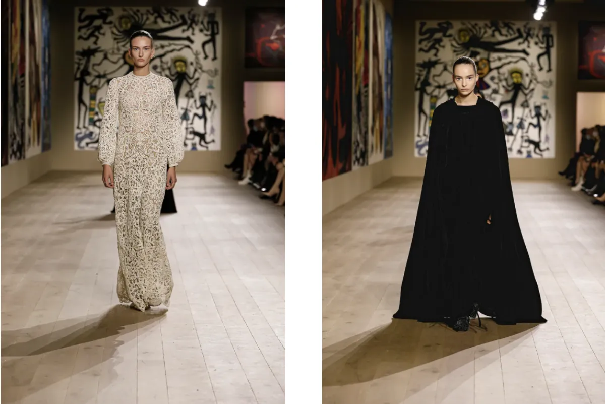 فساتين من ديور باللونين الأسود والأبيض