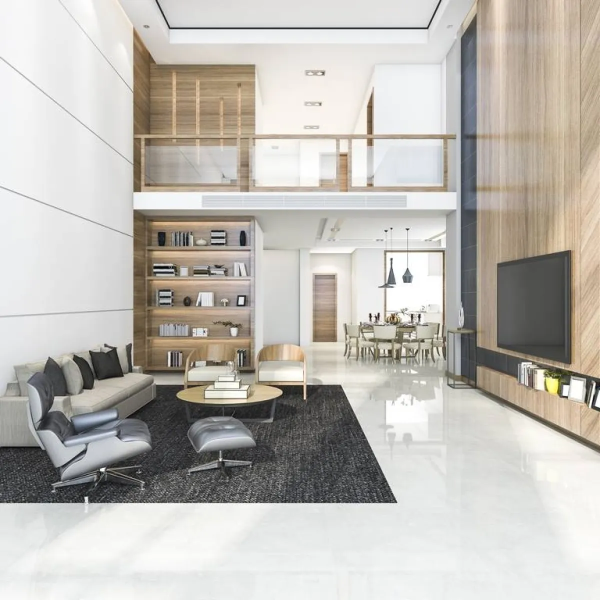 لوحة خشبيّة  مثبتة على الجدار الذي يحمل شاشة التلفزيون