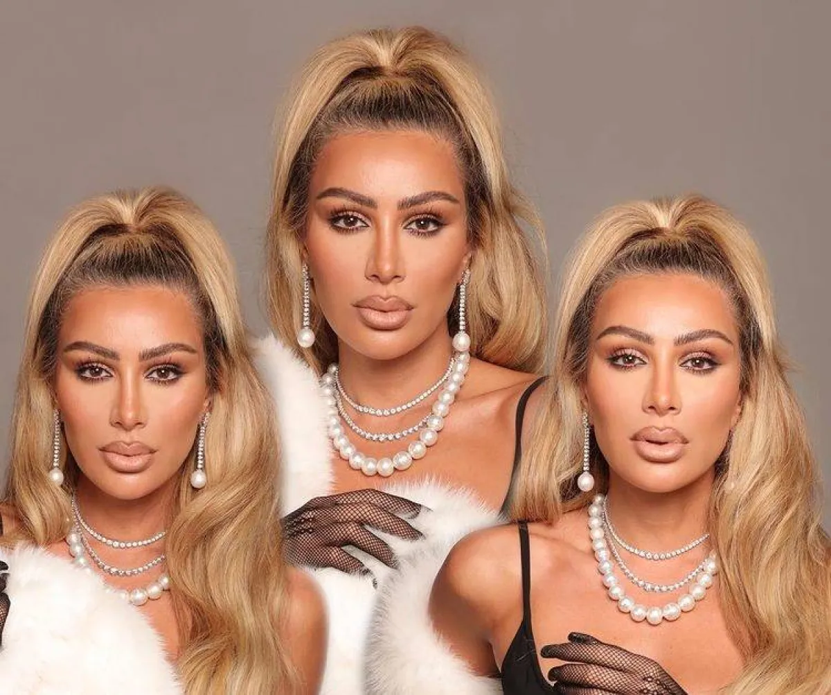 تنسيق قلادة اللؤلؤ مع الماس-الصورة من حساب مايا دياب على انستغرام