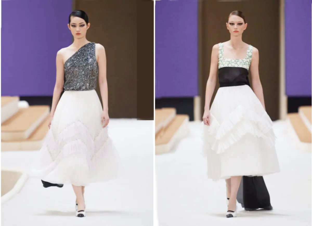 فساتين بيضاء مطرزة من مجموعة شانيل