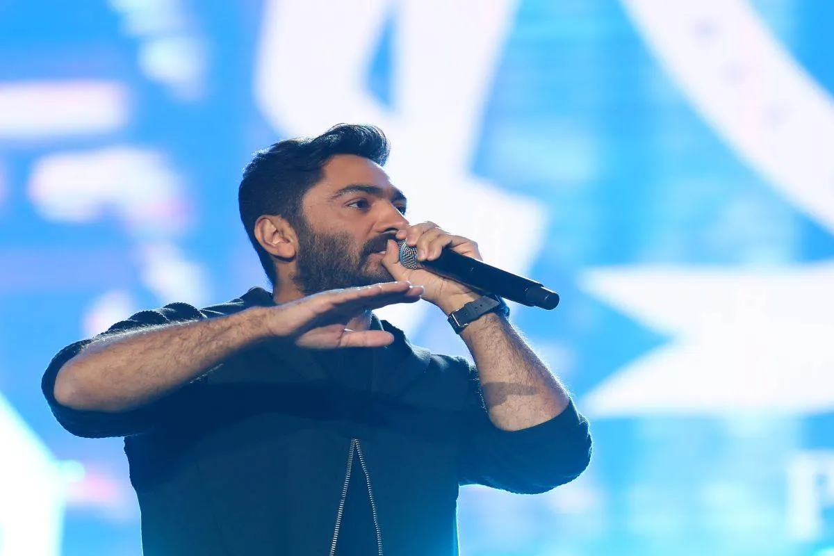 الفنان تامر حسني في مدل بيست - تصوير صالح الغنام