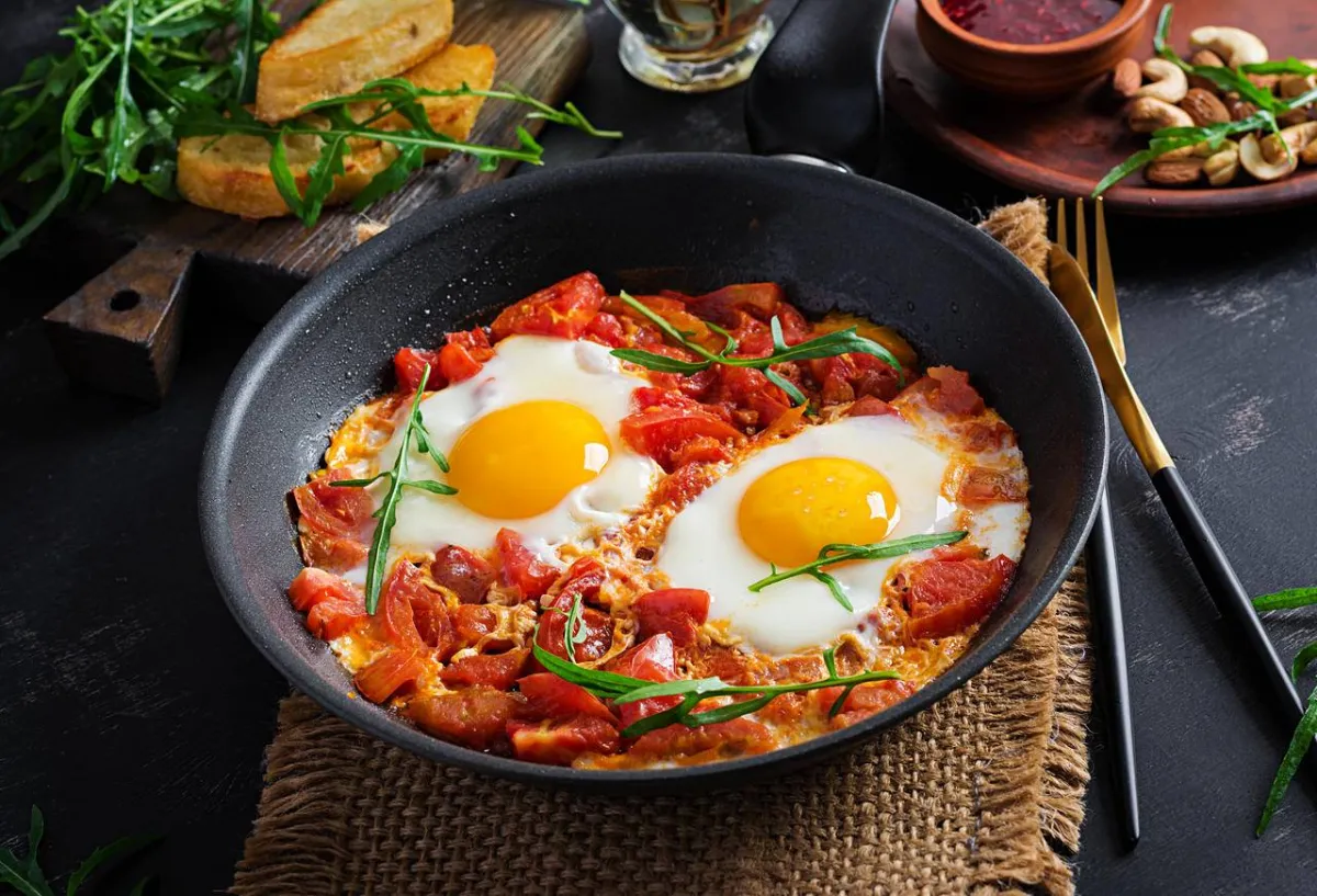 صورة لطبق الشكشوكة