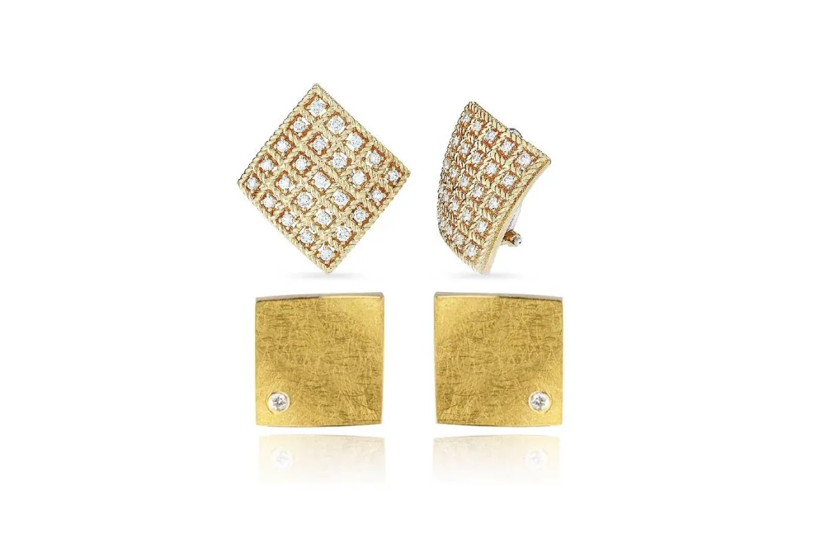 أقراط ذهب مربعة لإطلالة عصرية