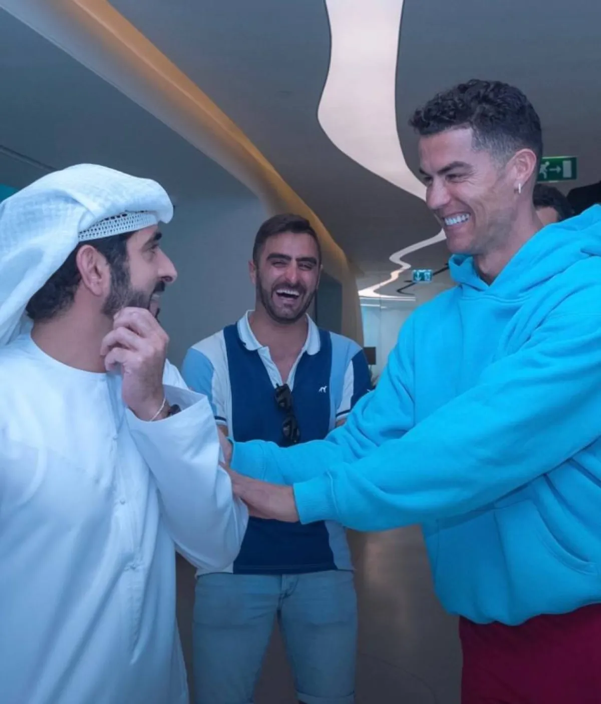 رونالدو مع ولي عهد دبي الشيخ حمدان بن محمد بن راشد آل مكتوم- الصورة من ستوري حساب ولي عهد دبي على إنستغرام