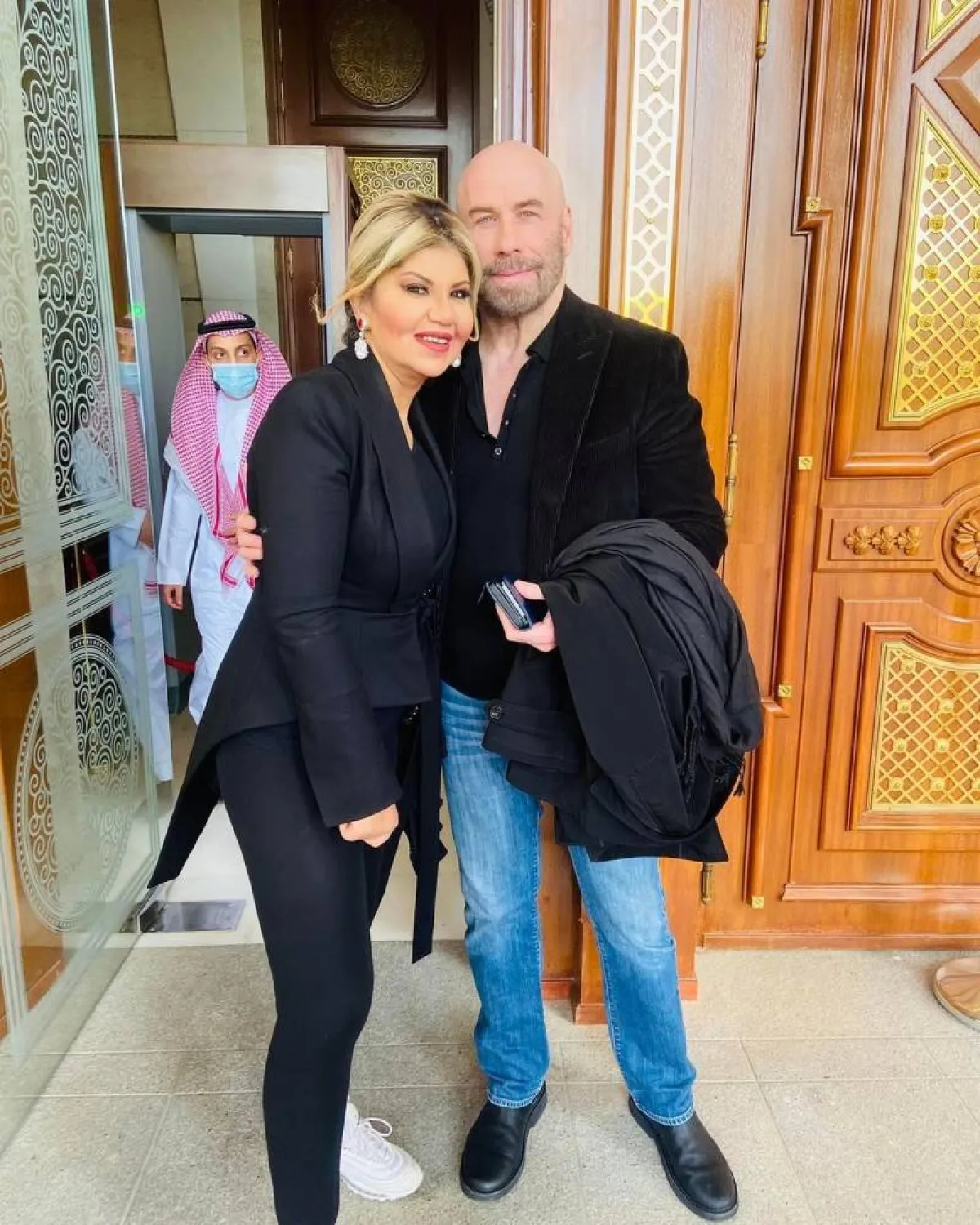 بوسي شلبي والنجم العالمي جون ترافولتا - الصورة من حساب بوسي شلبي على انستغرام