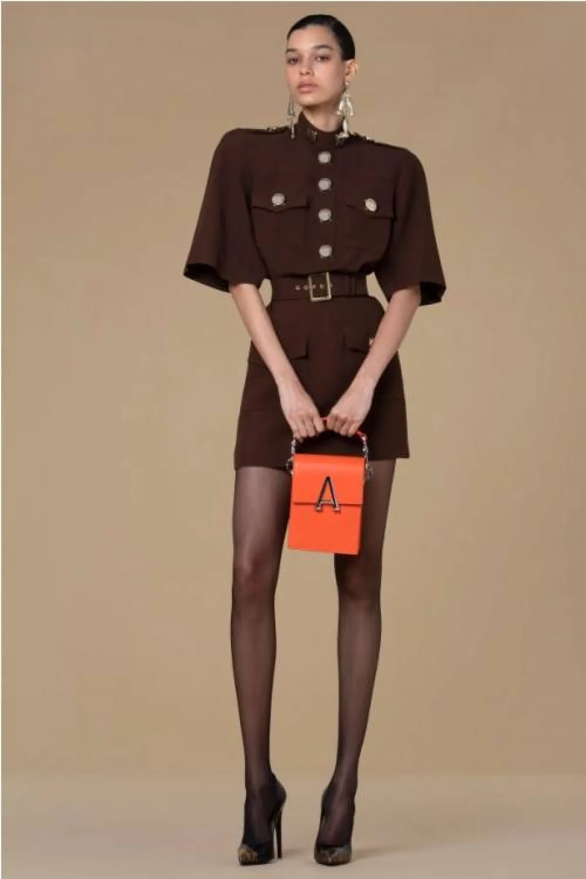 فستان بني داكن من اندرو جي ان  Andrew GN