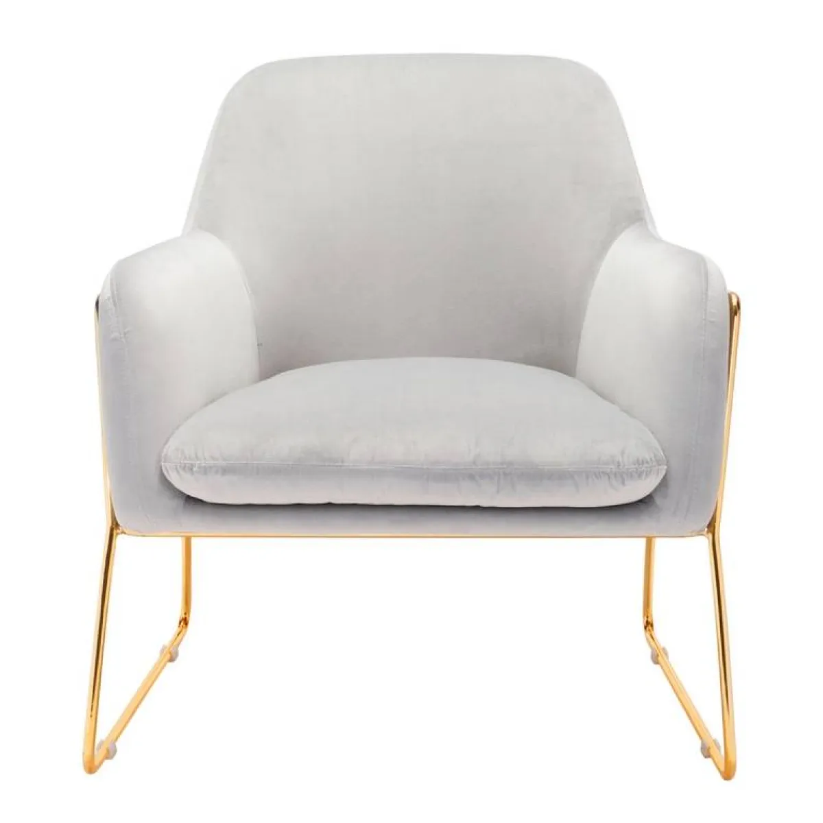 مقعد جانبي عصري مميّز بقائمتيه من الحديد المطلي بلون الذهب