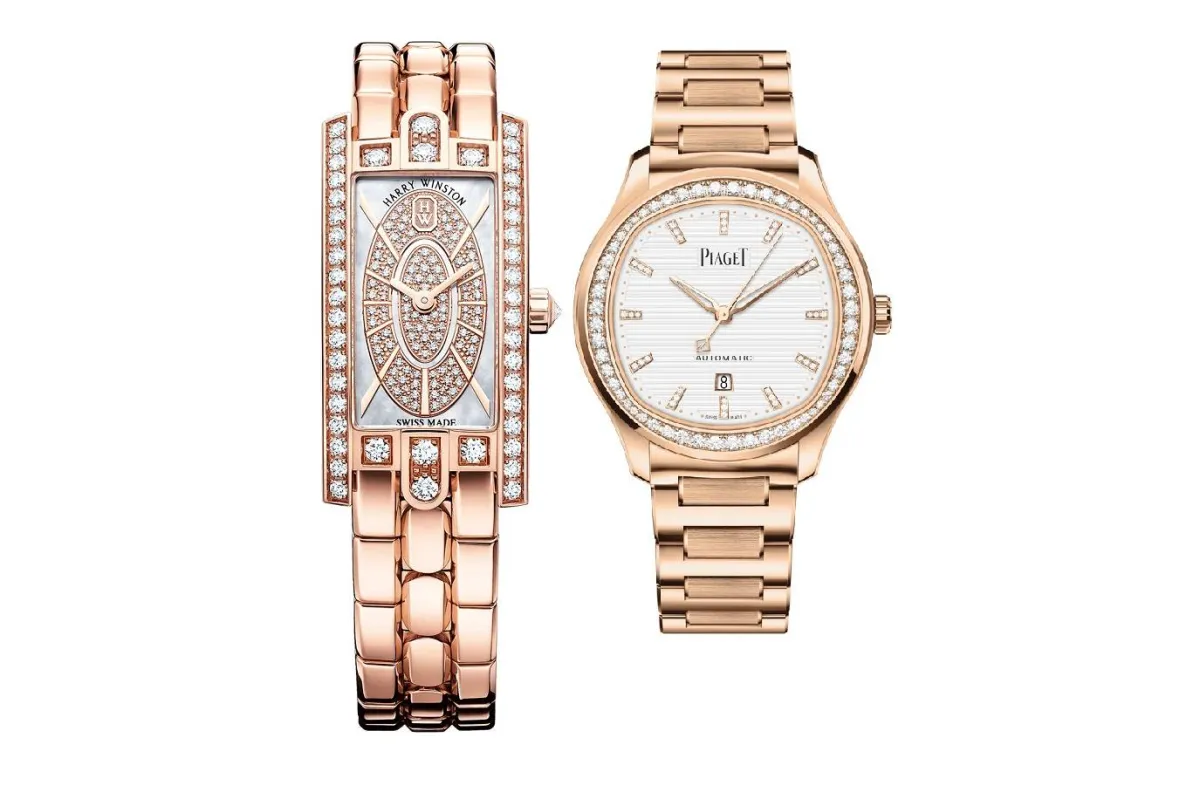 ساعات نسائية فخمة من الذهب الوردي 2022