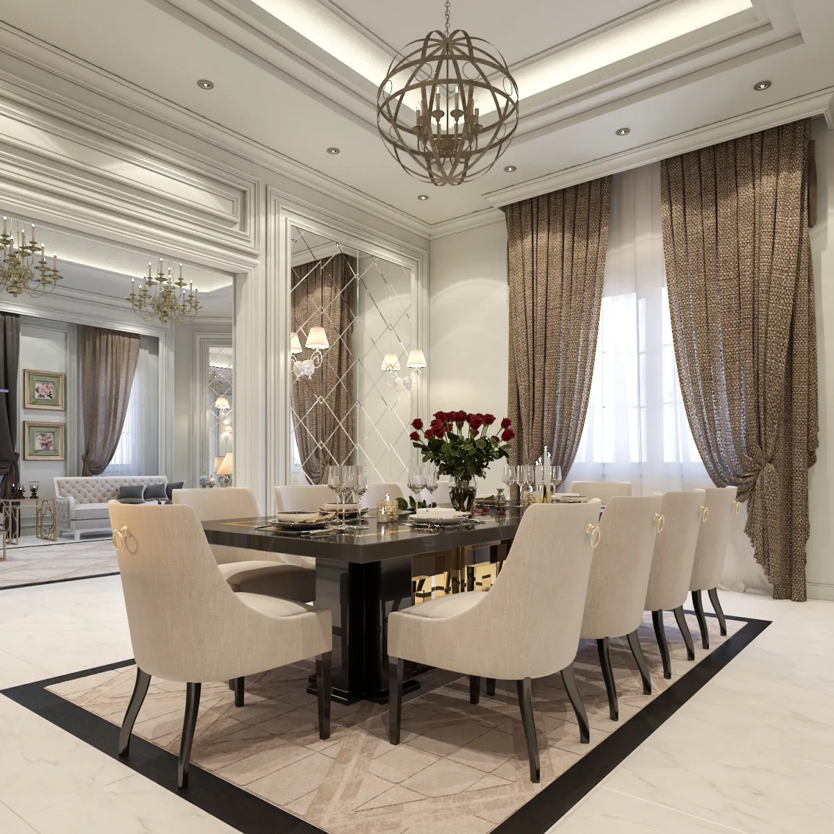 إن طريقة التعامل مع مساحات الاستقبال تختلف حسب الطراز المعتمد أو المرغوب في الفراغ