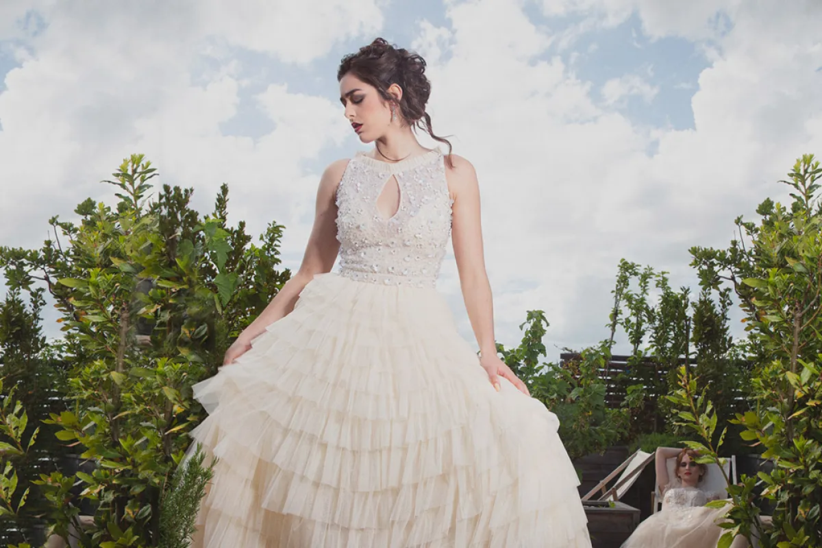 فستان سهرة متعدد الطبقات من كريستوف جوليمار Christophe Guillarme