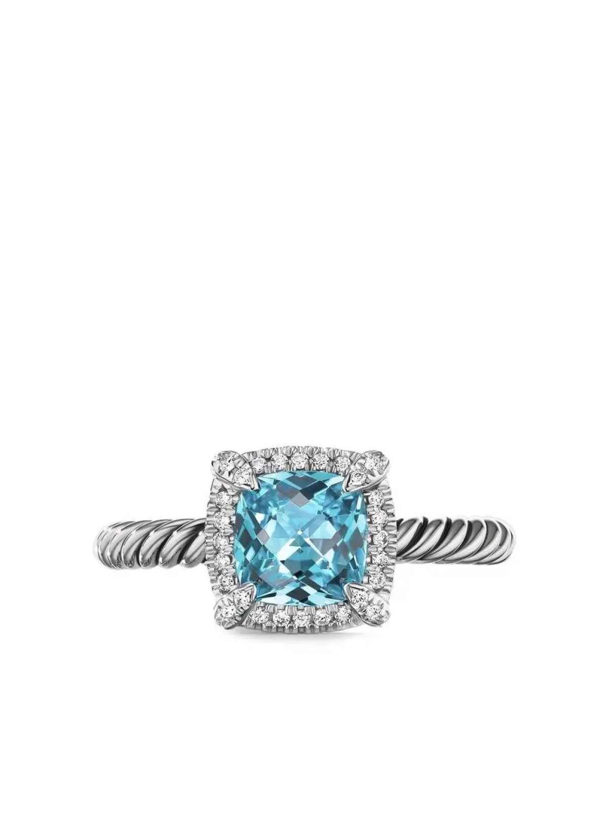 خاتم مرصع بالتوباز الزمردي من ديفيد يورمان David Yurman