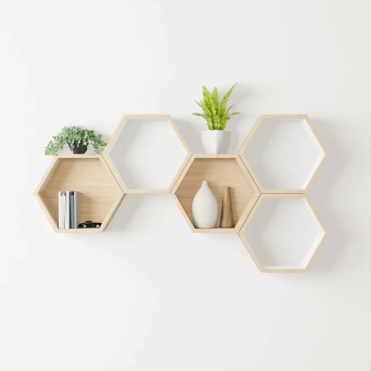 رفوف حائطيّة تتخذ هيئة خليّة النحل