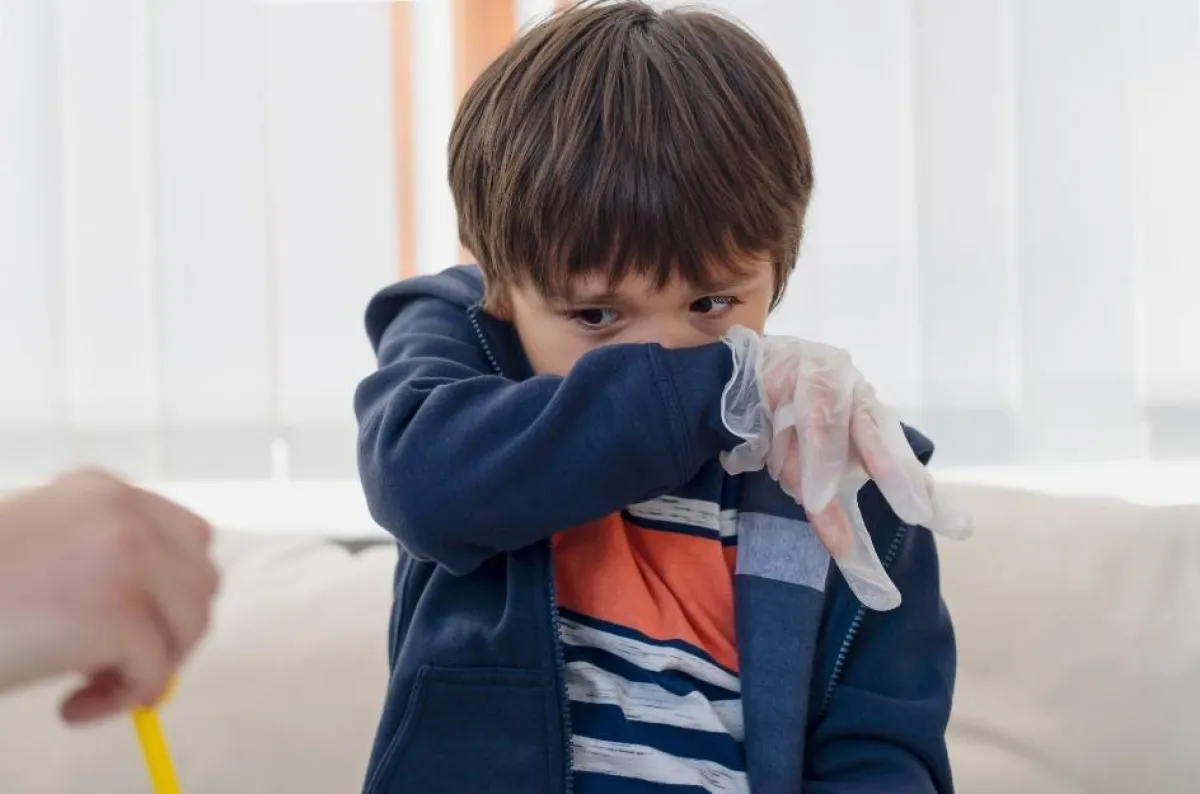 صورة لطفل يحتاج لأقماع التنفس بسبب الحساسية