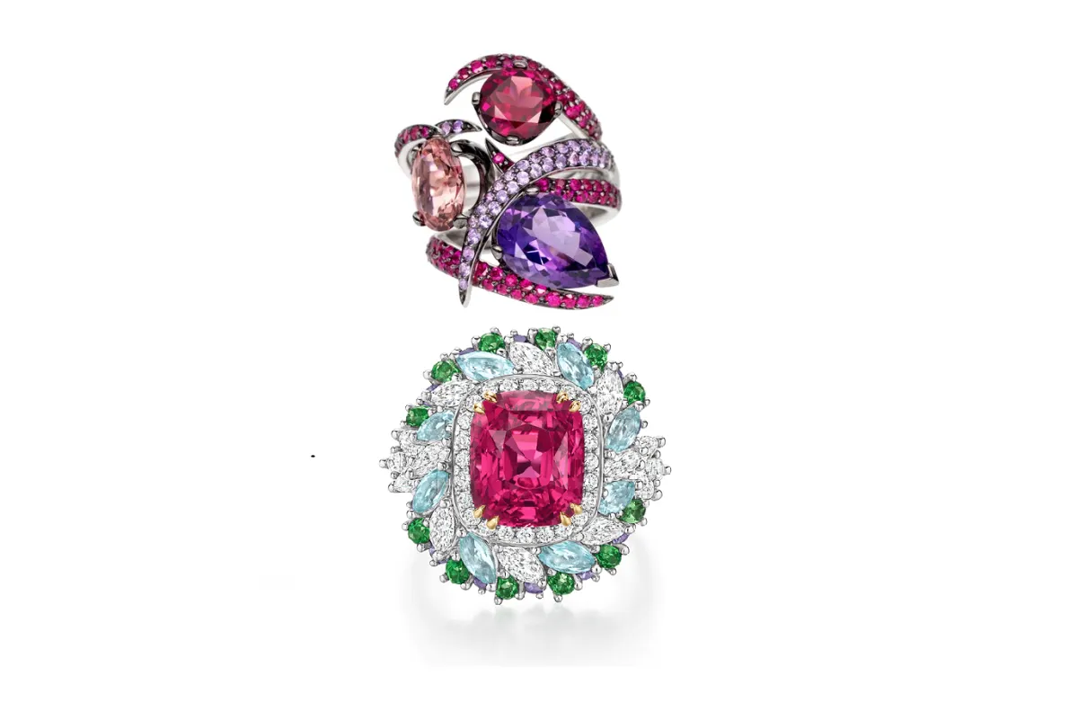 خواتم مرصعة بحجر التورمالين الأحمر