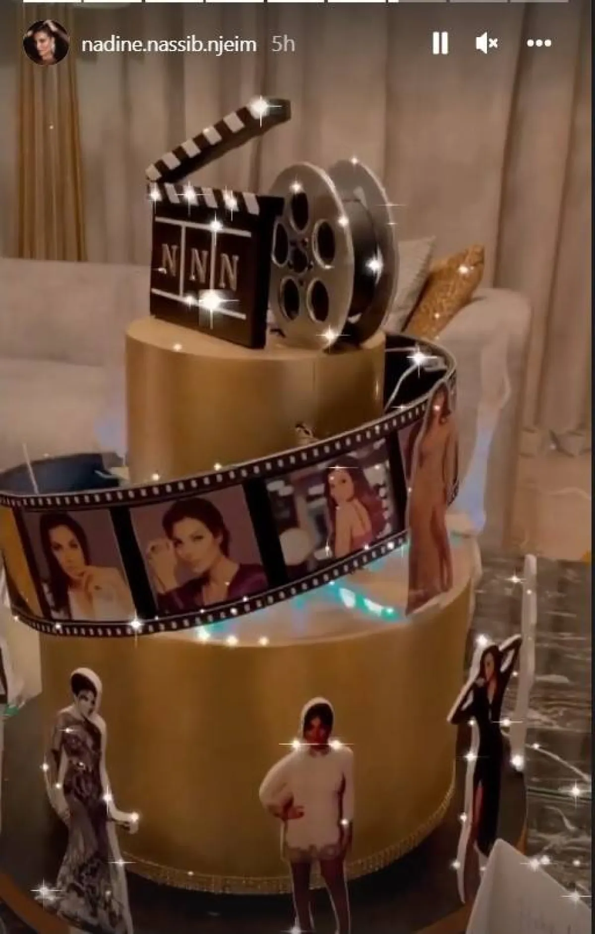 من احتفال نادين بعيد ميلادها - الصورة من ستوري حسابها على انستغرام 
