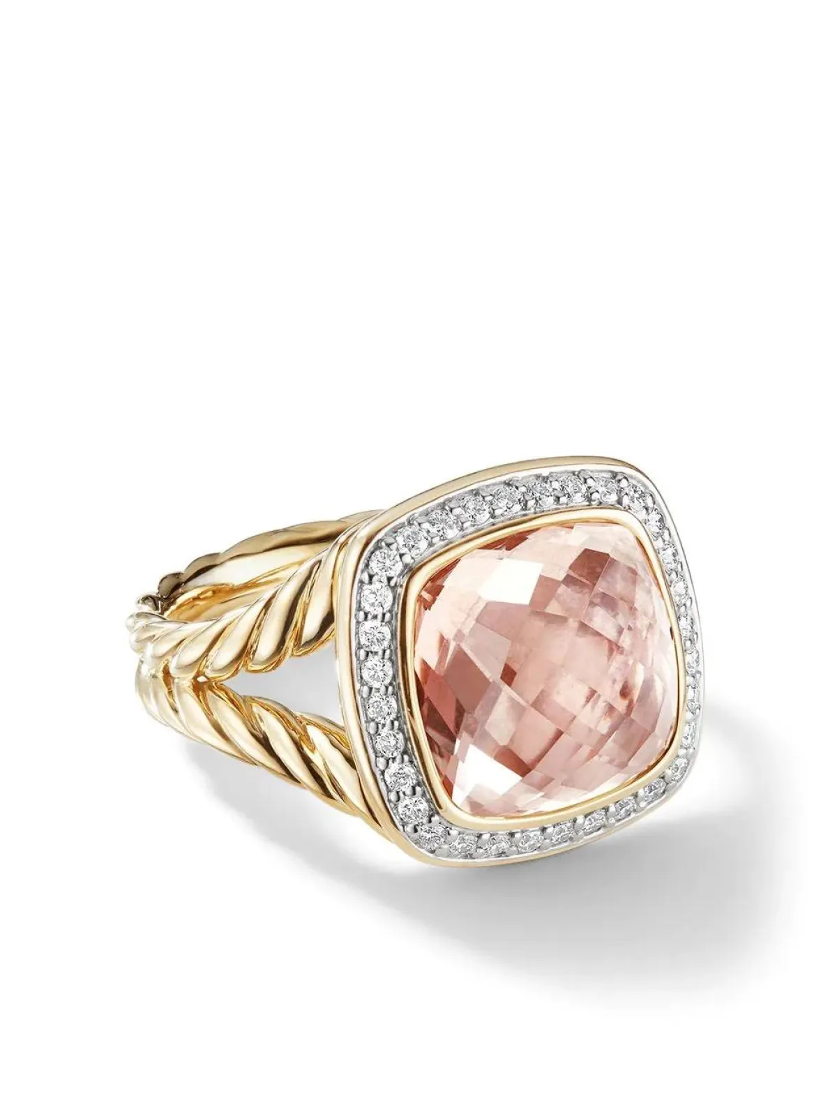 خاتم مرصع بحجر المورجانيت من ديفيد يورمان David Yurman
