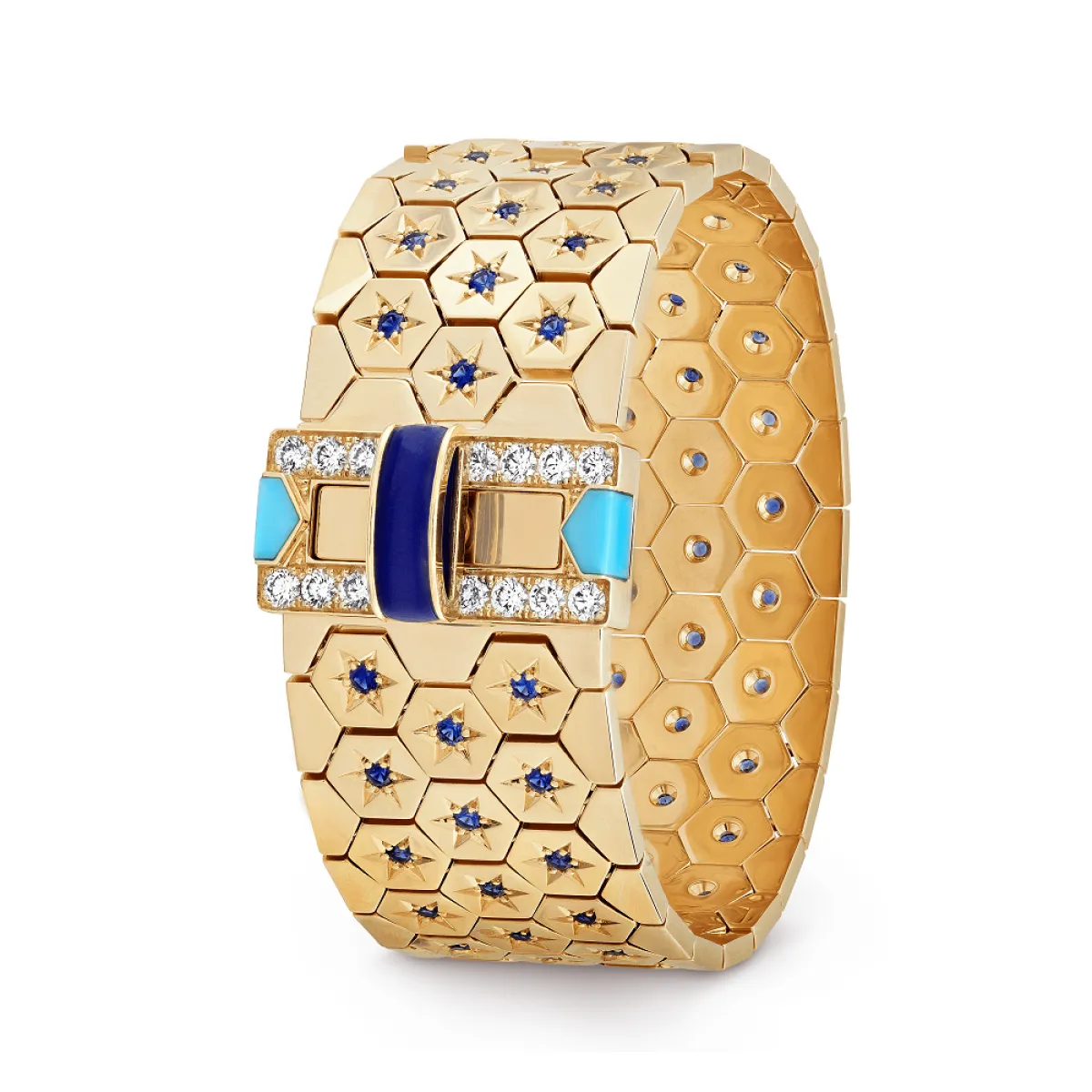 سوار عريض مرصع بالأحجار الكريمة من فان كليف آند أربلز Van Cleef & Arpels