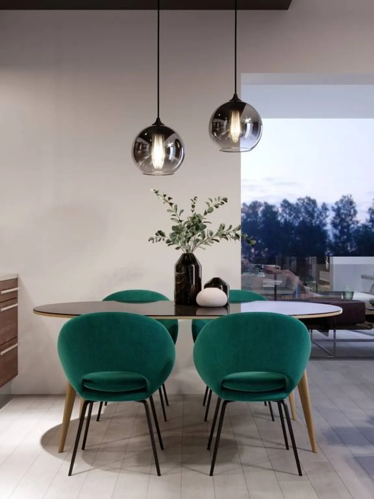 غرفة طعام تتبع الطراز البوهيمي الحديث