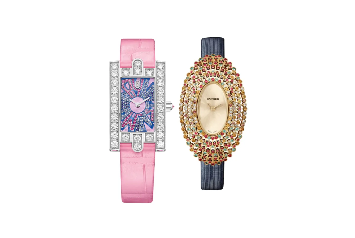 موديلات ساعات مرصعة بفصوص ملونة لإطلالة جذابة في 2022