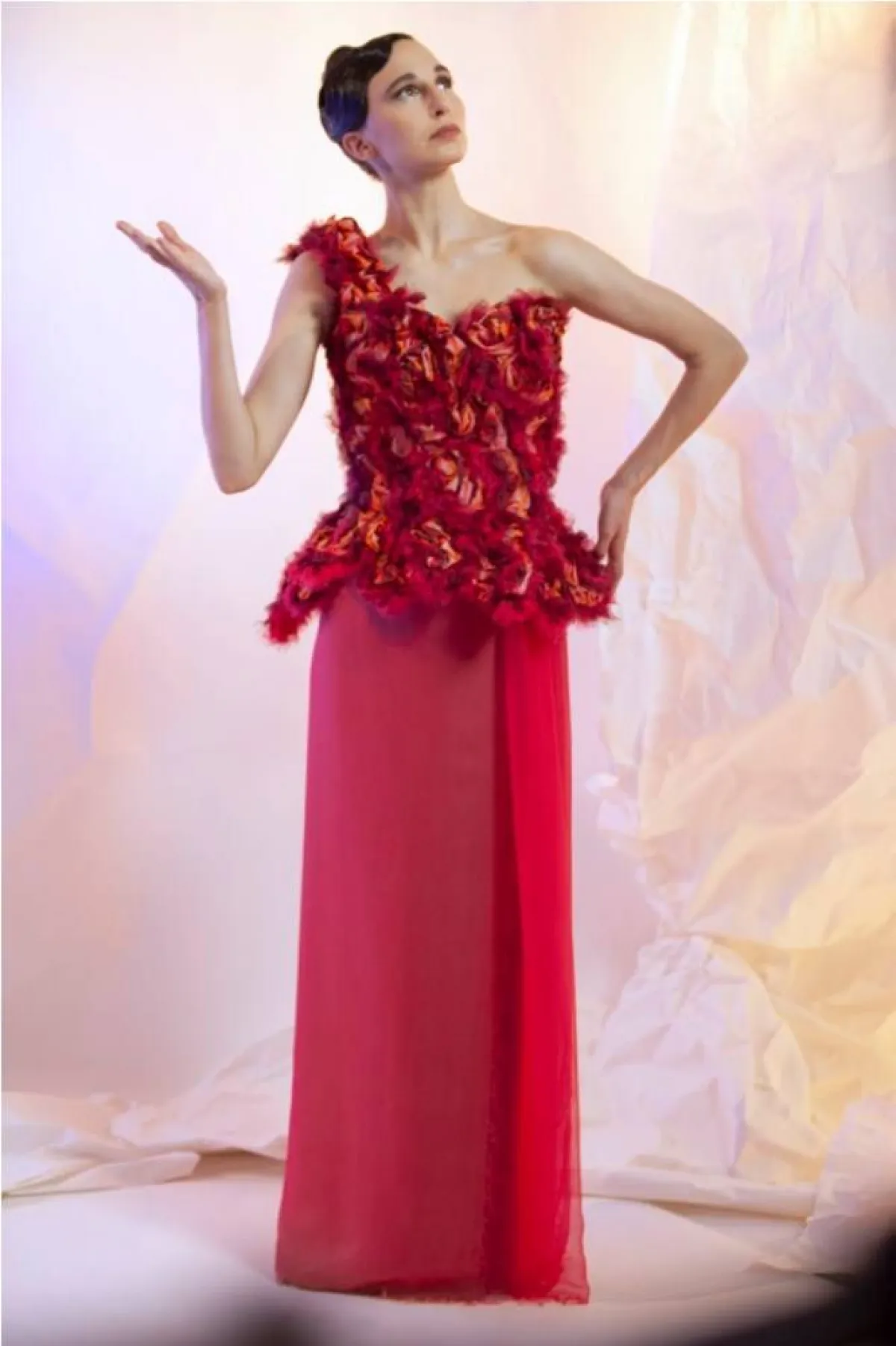 موديلات فساتين سهرة كتف واحدة من فرانك سوربيير  Franck Sorbier