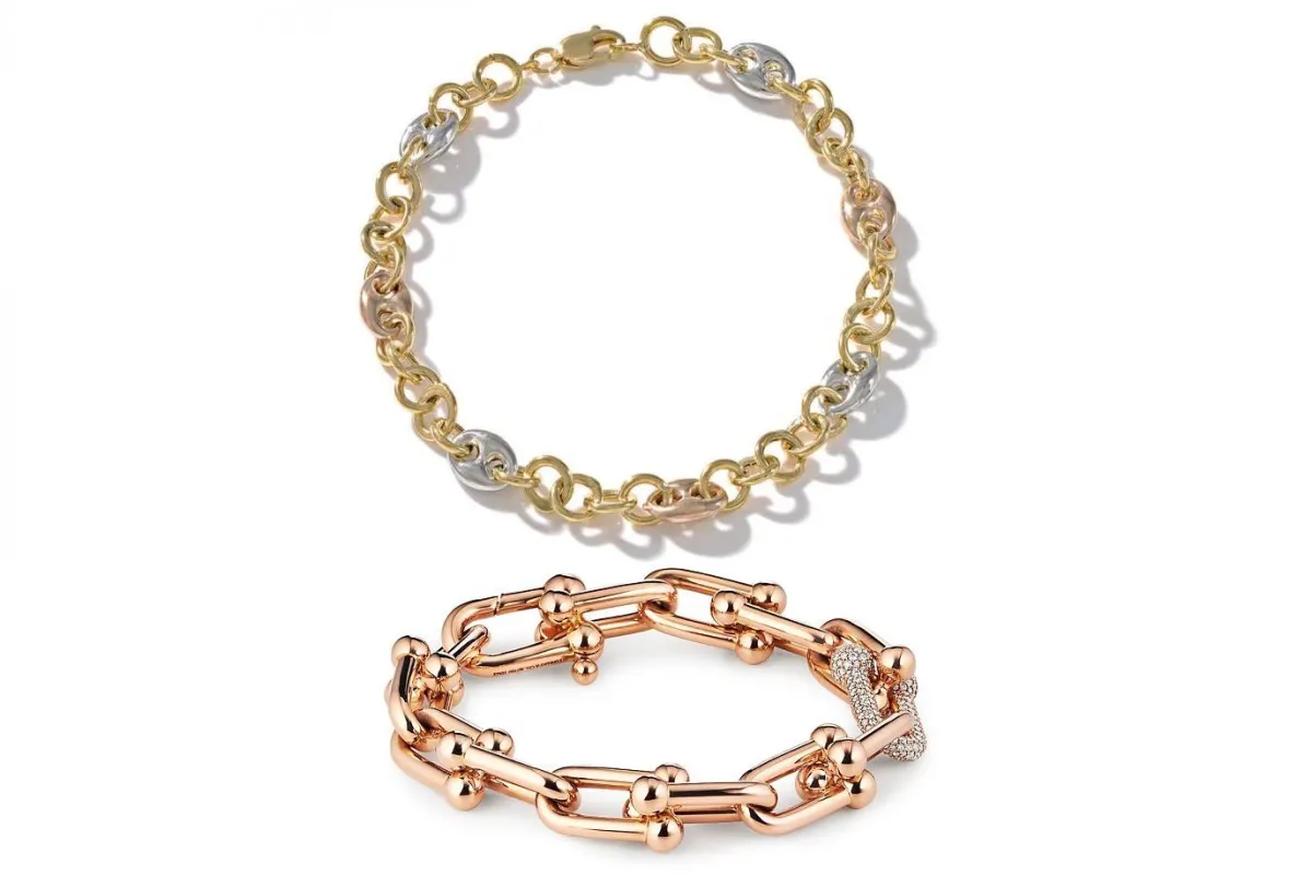 موديلات أساور ذهب على شكل سلسلة 2022