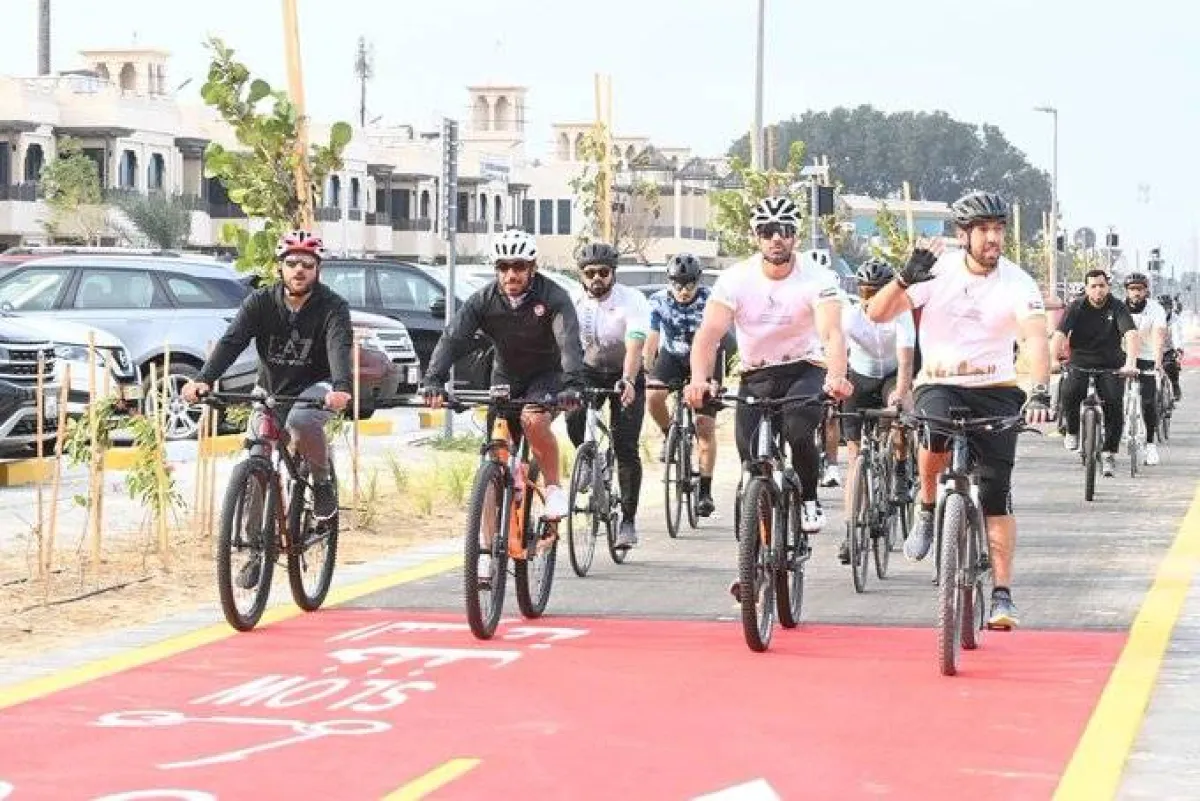 إقامة دبي تنظم جولة الدراجات الهوائية على المسار الجديد. الصورة من تويتر إقامة دبي