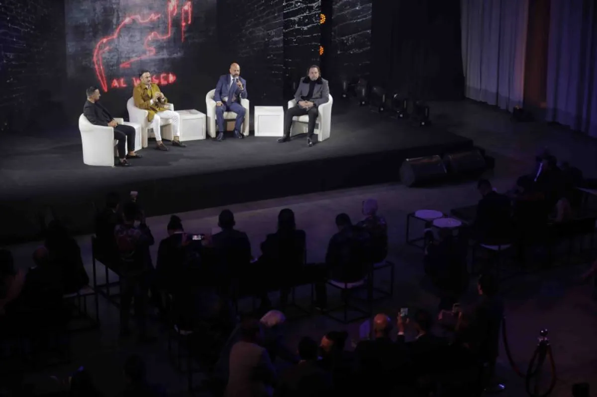 سيف الدين سباعي، أحمد الشيخ، قصي خولي، علي غملوش في المؤتمر الصحافي خلال انطلاق مسلسل الوسم - - الصورة من المسؤول الإعلامي لمجموعة الـmbc