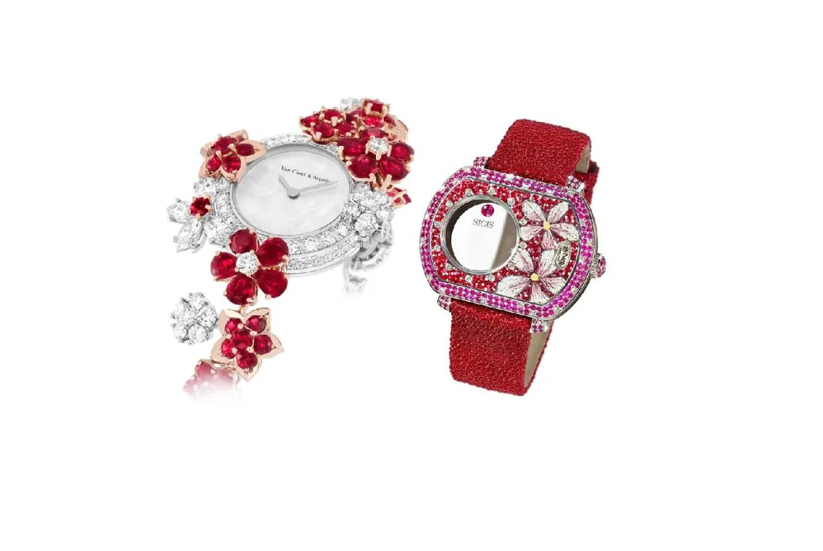 ساعات يد مرصعة بحجر الروبي لإطلالات فبراير