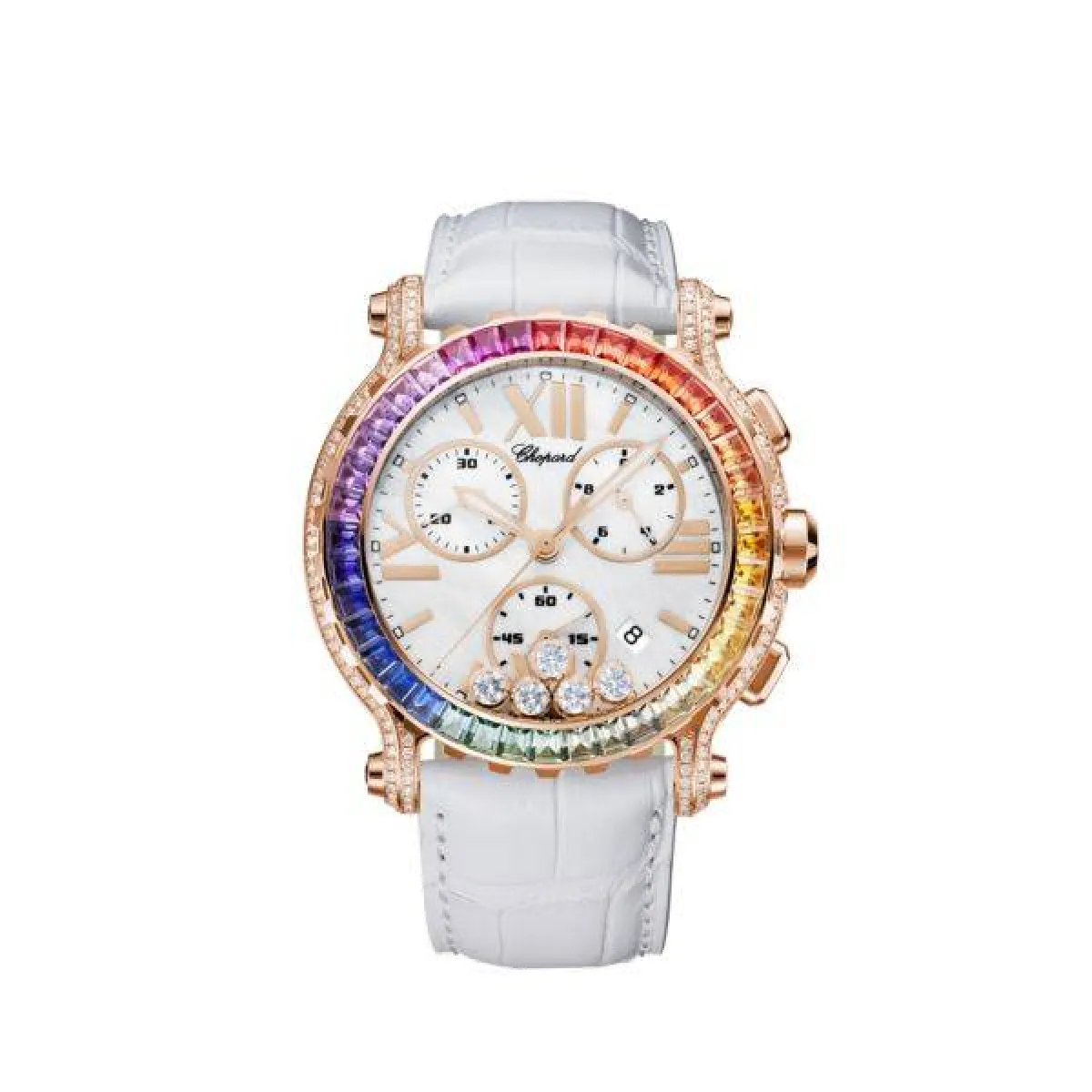 ساعة ملونة بحركة عقارب ثلاثية من شوبارد Chopard