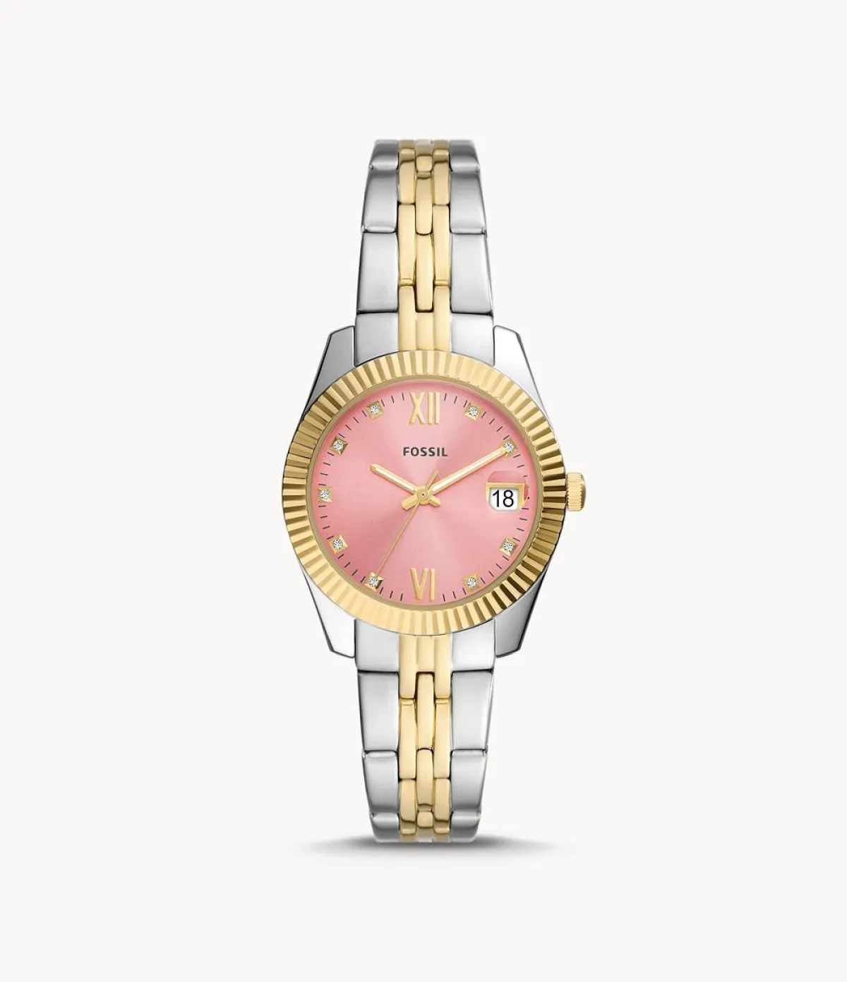 ساعة ملونة بحركة عقارب ثلاثية من فوسيل Fossil