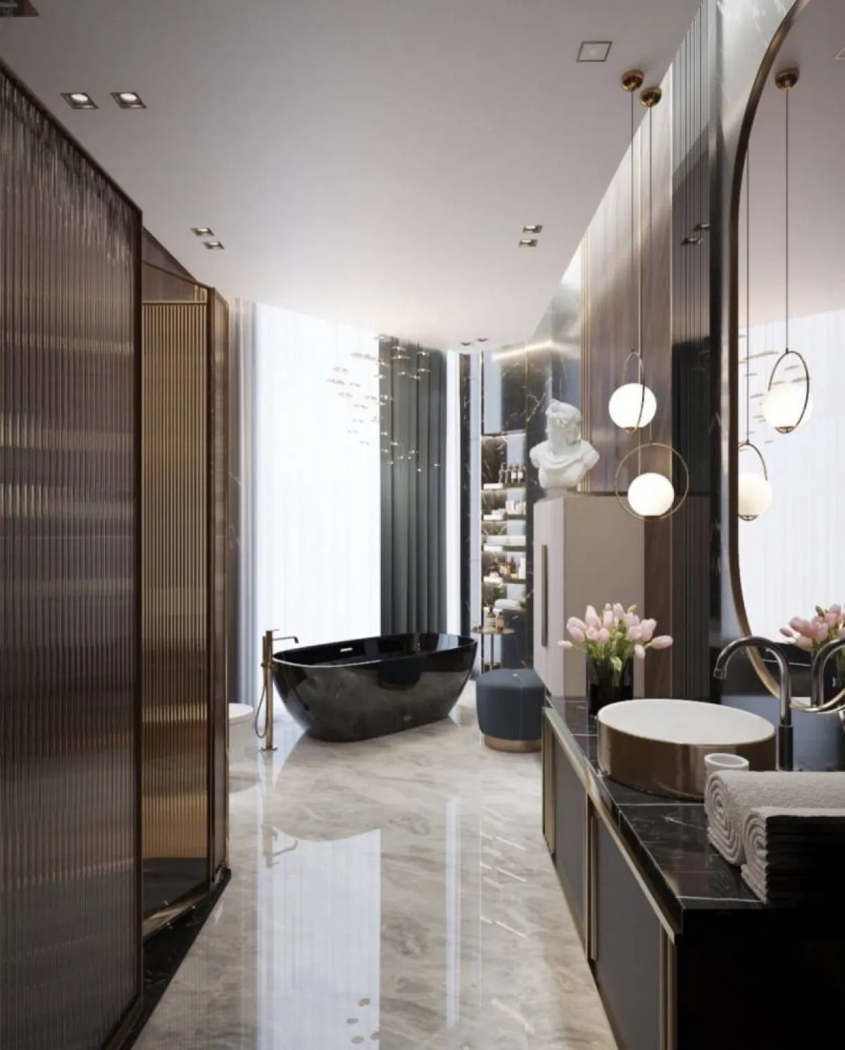 الرخام الطبيعي خيار ممتاز في ديكورات الحمامات