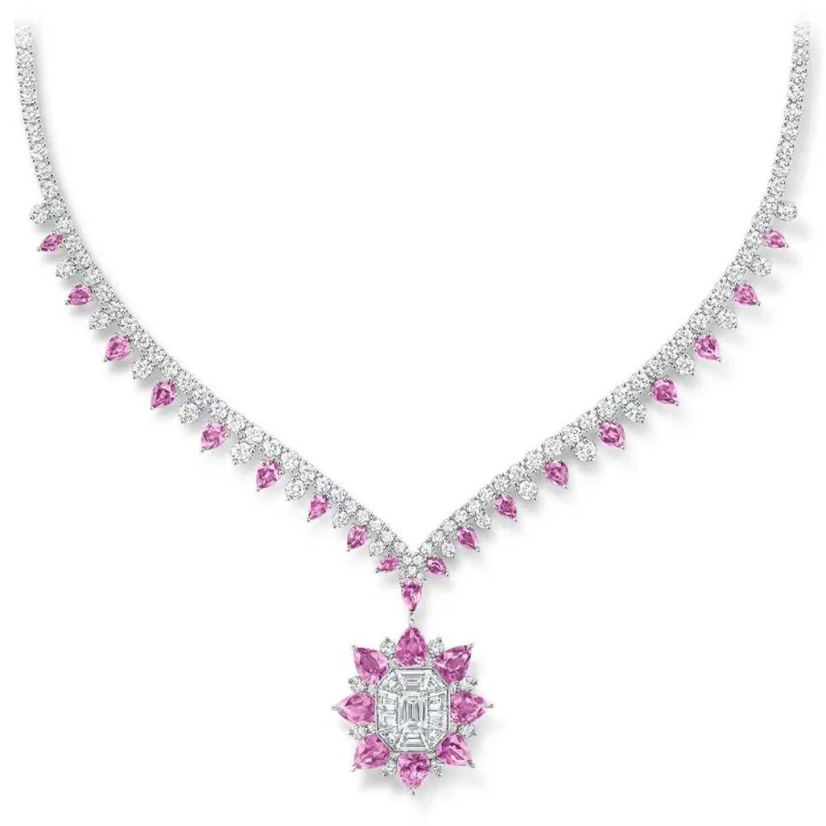 قلادة مرصعة بالألماس والياقوت الوردي من هاري وبنستون Harry Winston