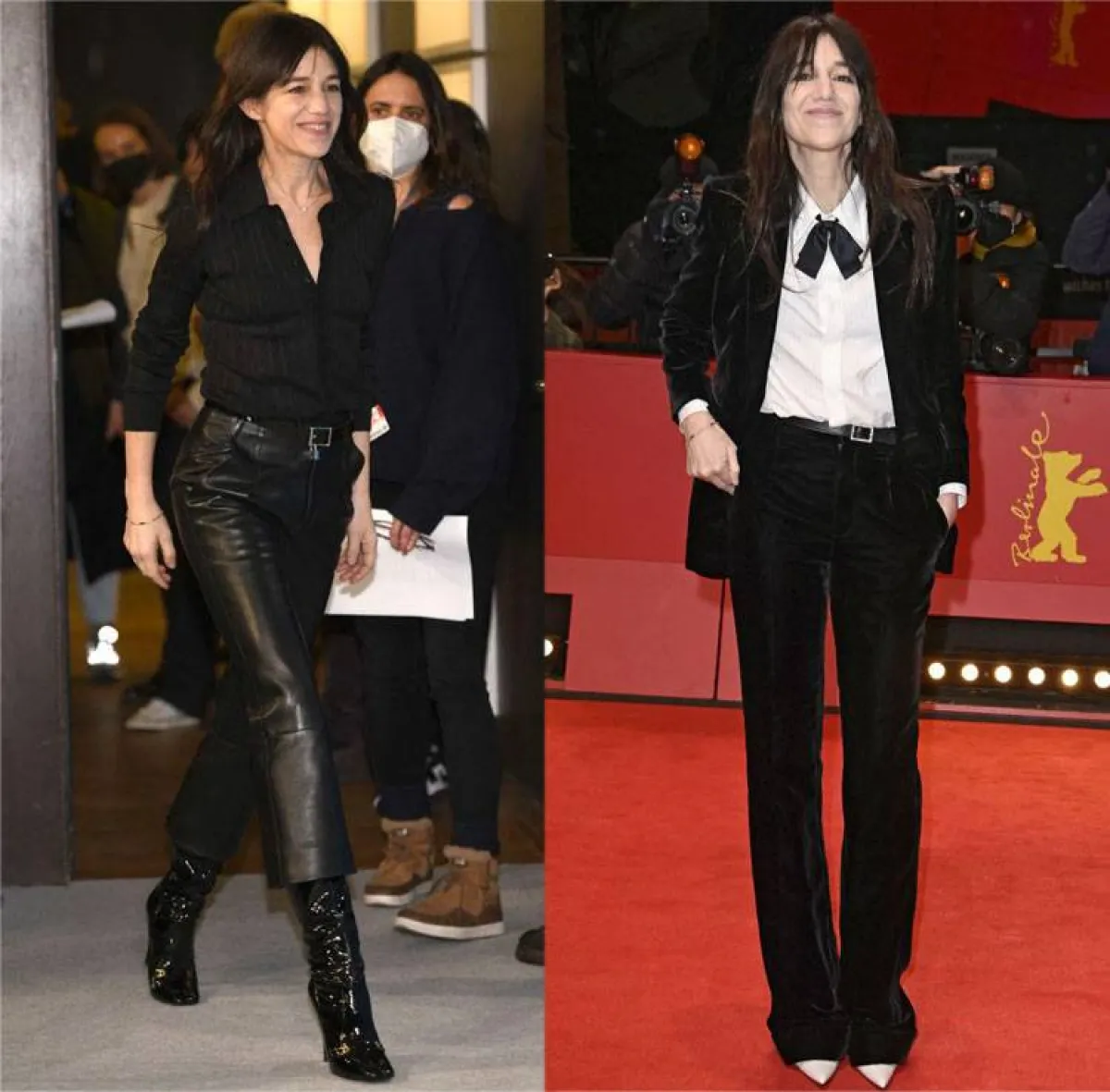 تشارلوت غينسبورع تألقت ببدلة سوداء من سان لوران