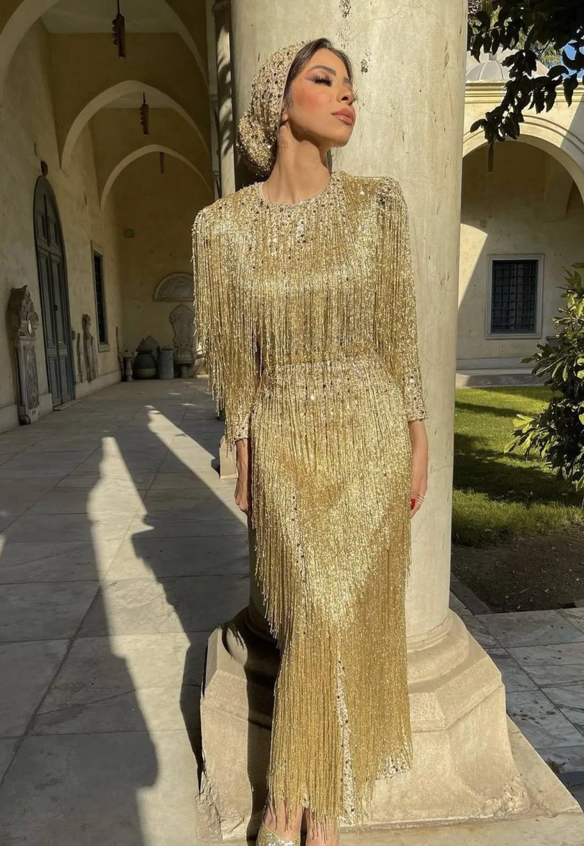 فستان بكريستالات