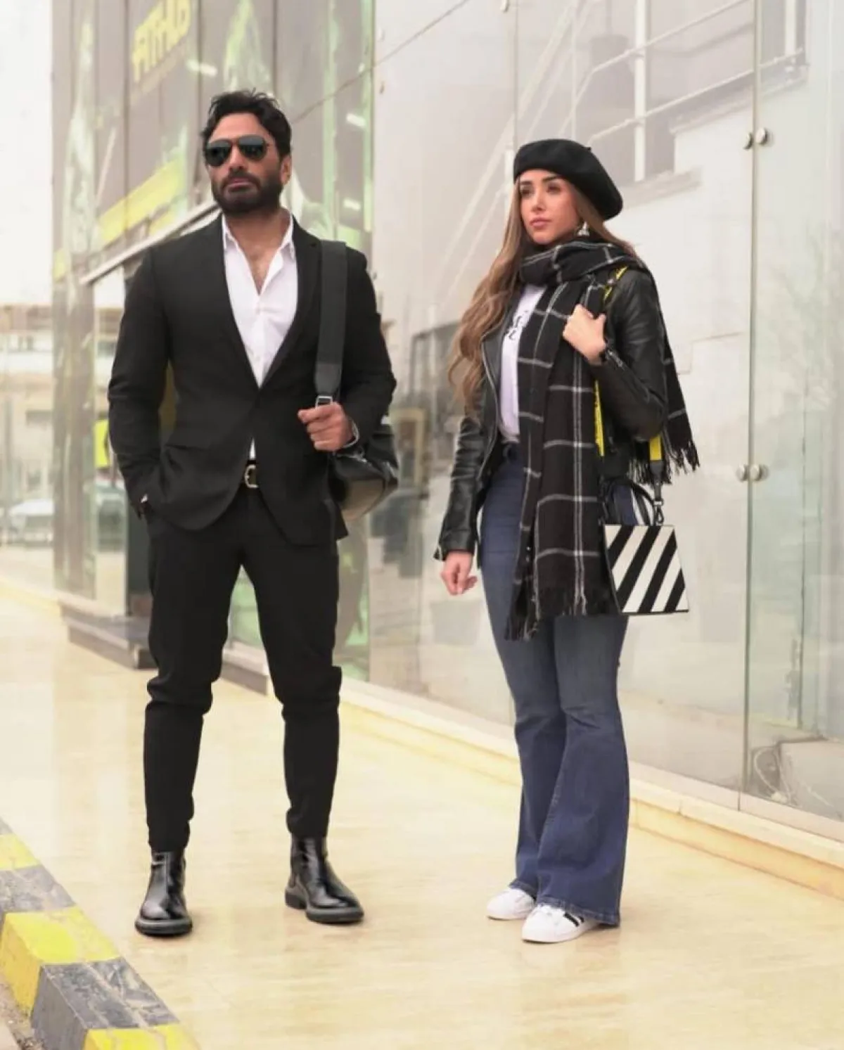 تامر حسني وهنا الزاهد في كواليس فيلم بحبك - الصورة من حساب تامر على انستغرام