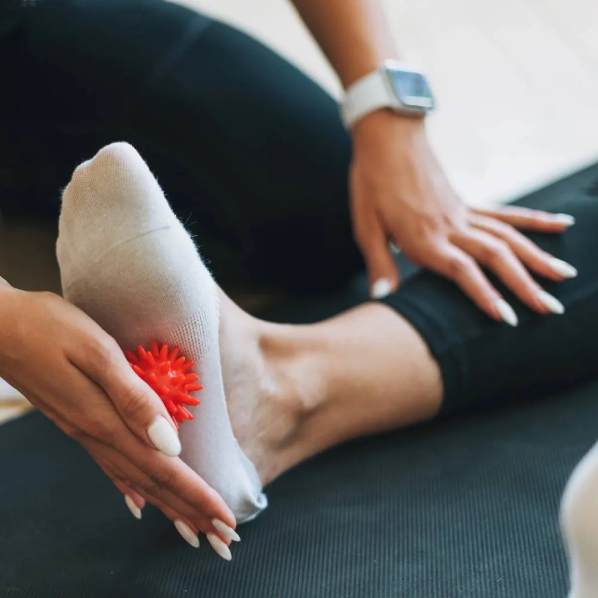 صورة لحامل وتمرين للقدم