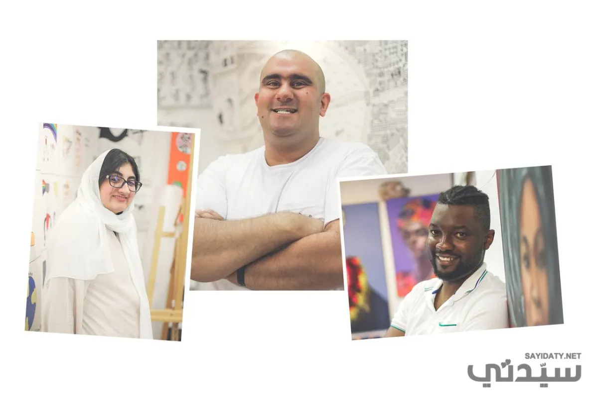 صور الفنانين الثلاث عبدالله وأسماء وفيكتور