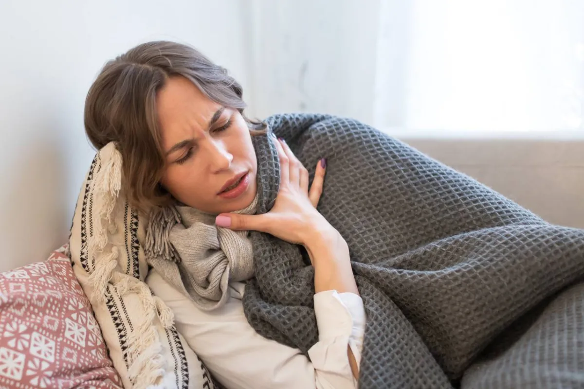 صورة لامرأة مصابة باحتقان جرثومي