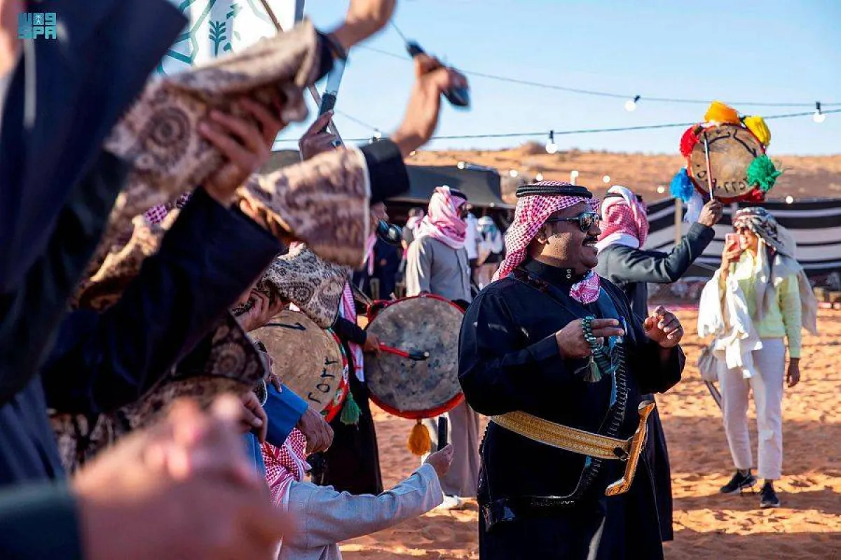 استقبال أول رحلة ركايب جبة في محمية الملك سلمان - الصورة من واس